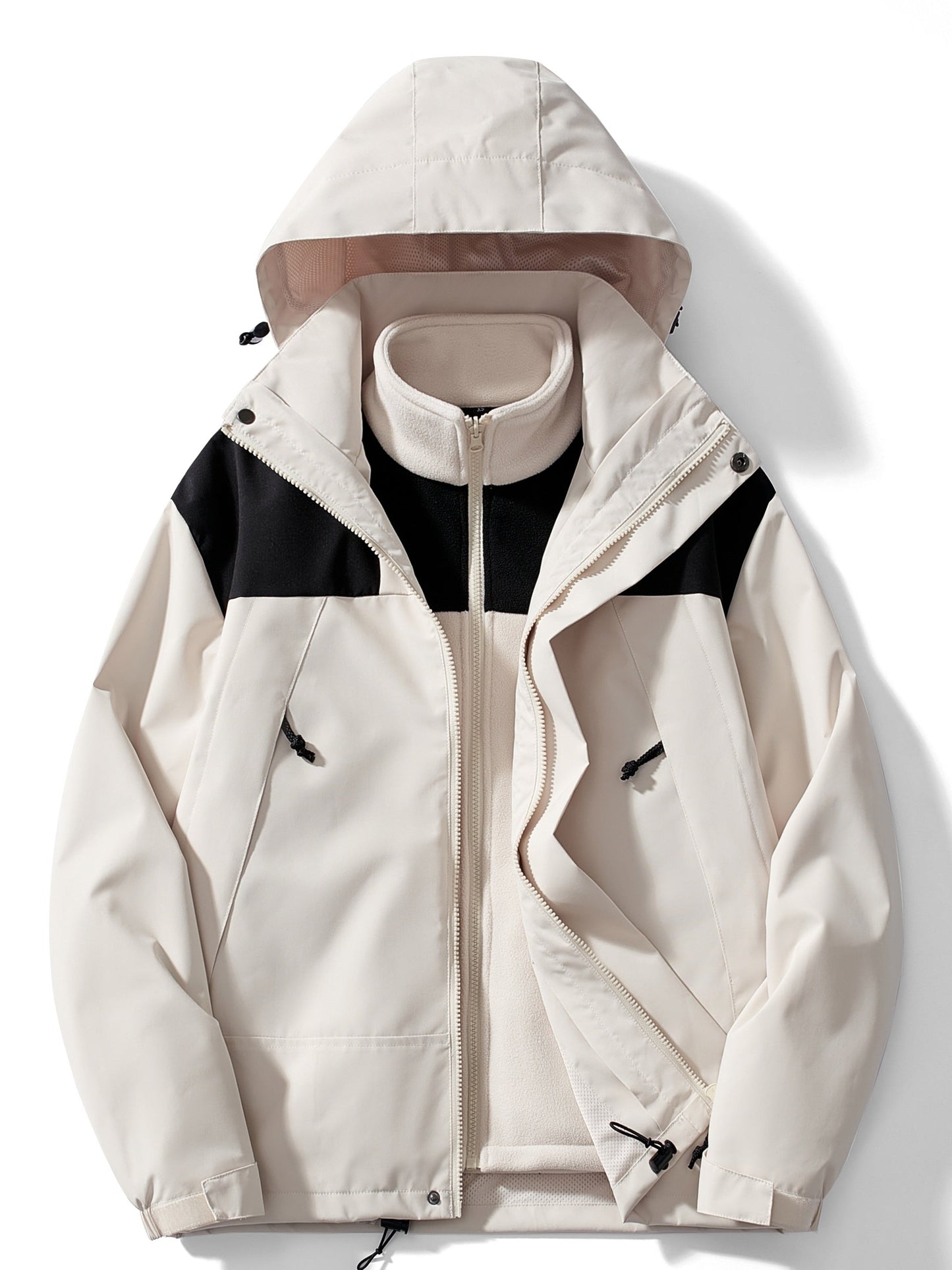 Lässige 3-in-1 Fleece-Winterjacke mit Kapuze für Damen | Perfekt für Outdoor-Aktivitäten