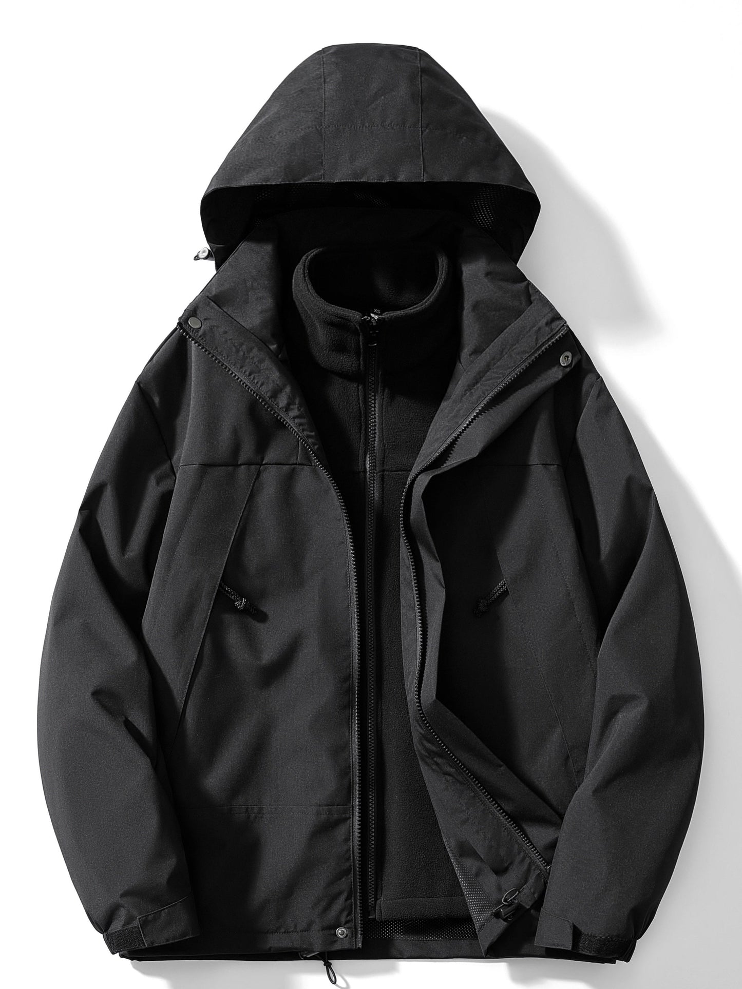 Lässige 3-in-1 Fleece-Winterjacke mit Kapuze für Damen | Perfekt für Outdoor-Aktivitäten