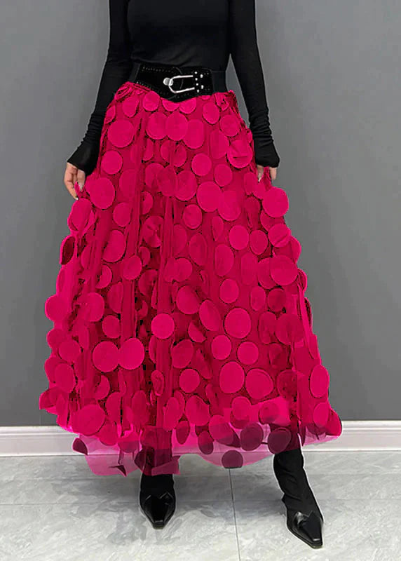 Ausgefallener Maxirock mit 3D-Applikationen & Tüll-Lagen – Statement Rock für Fashion Events, Streetstyle & besondere Anlässe