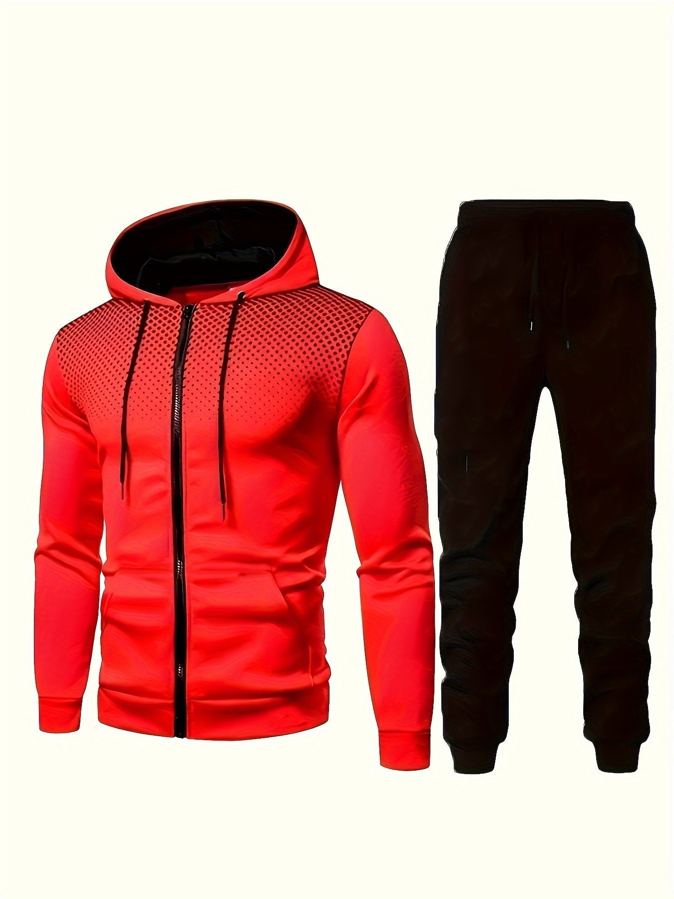 Lässiger Fleece Sweatshirt Trainingsanzug Mit Kapuzen Langärmeliger Und Kordelzug Hose Für Herren | Perfekt für Freizeitaktivitäten
