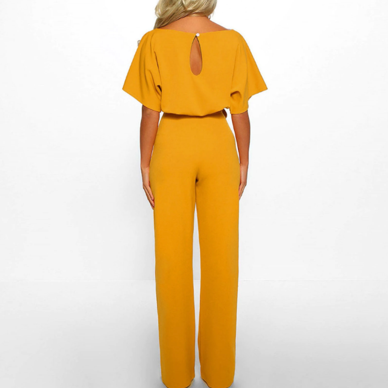 Eleganter Damen-Jumpsuit mit Taillengürtel und weitem Bein – Perfekt für Party, Büro oder Abendanlass