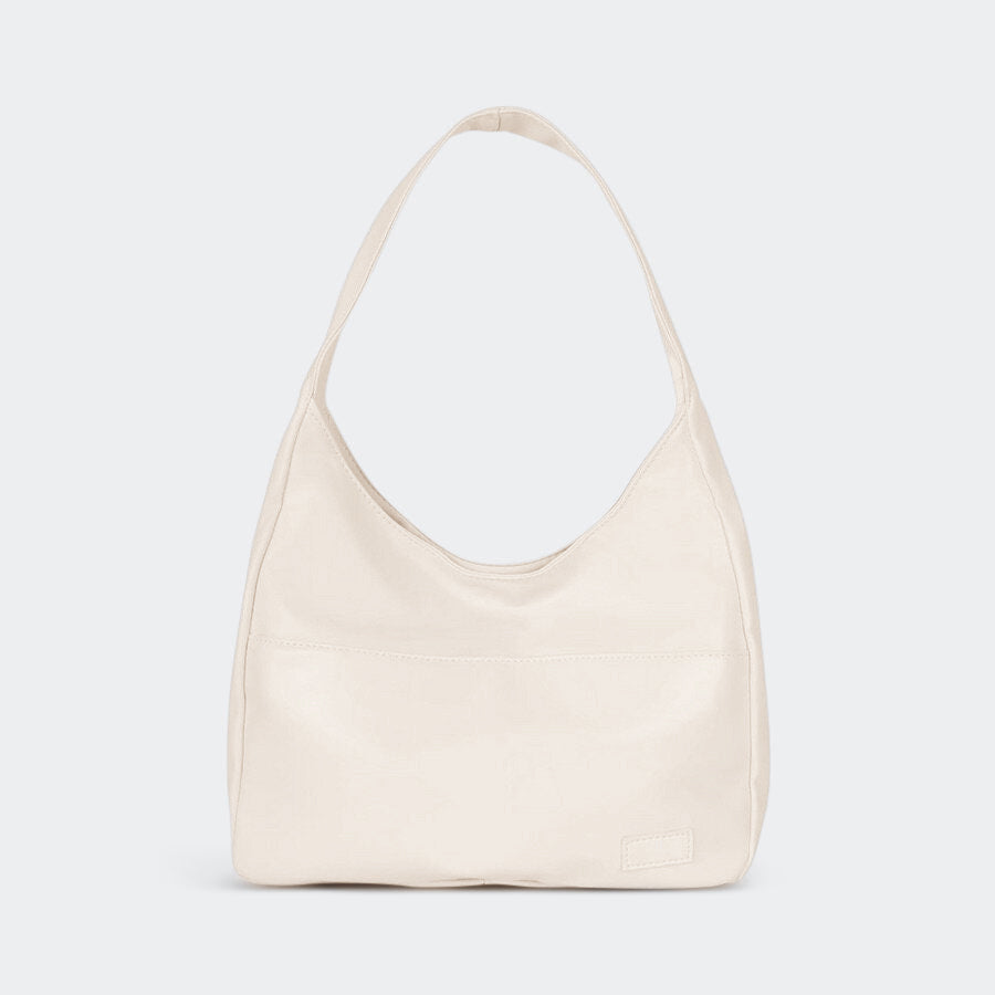 Minimalistische Schultertasche aus veganem Leder – Retro Hobo Bag für Damen