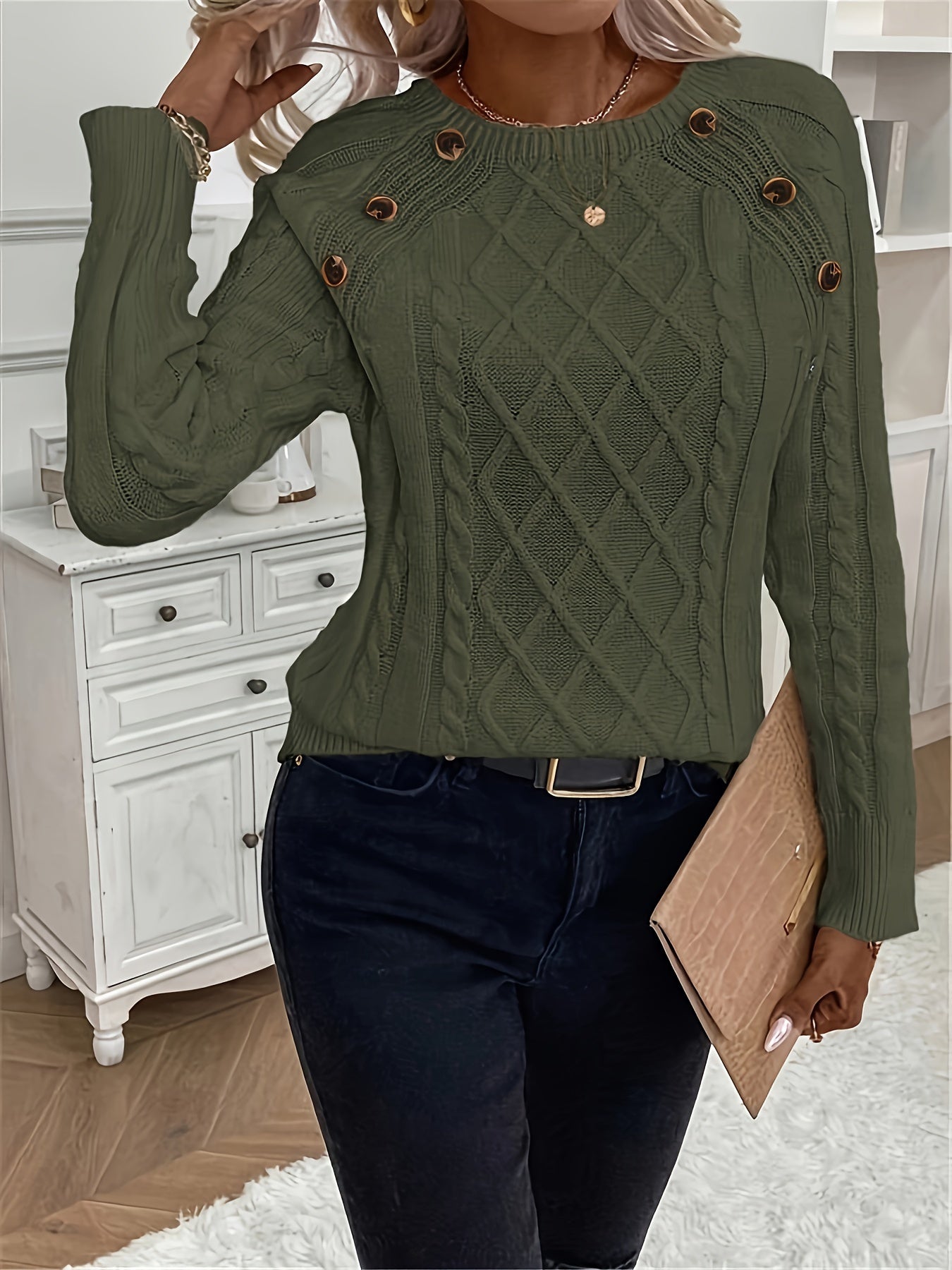 Maryellen - Kabelstrickpullover Damen