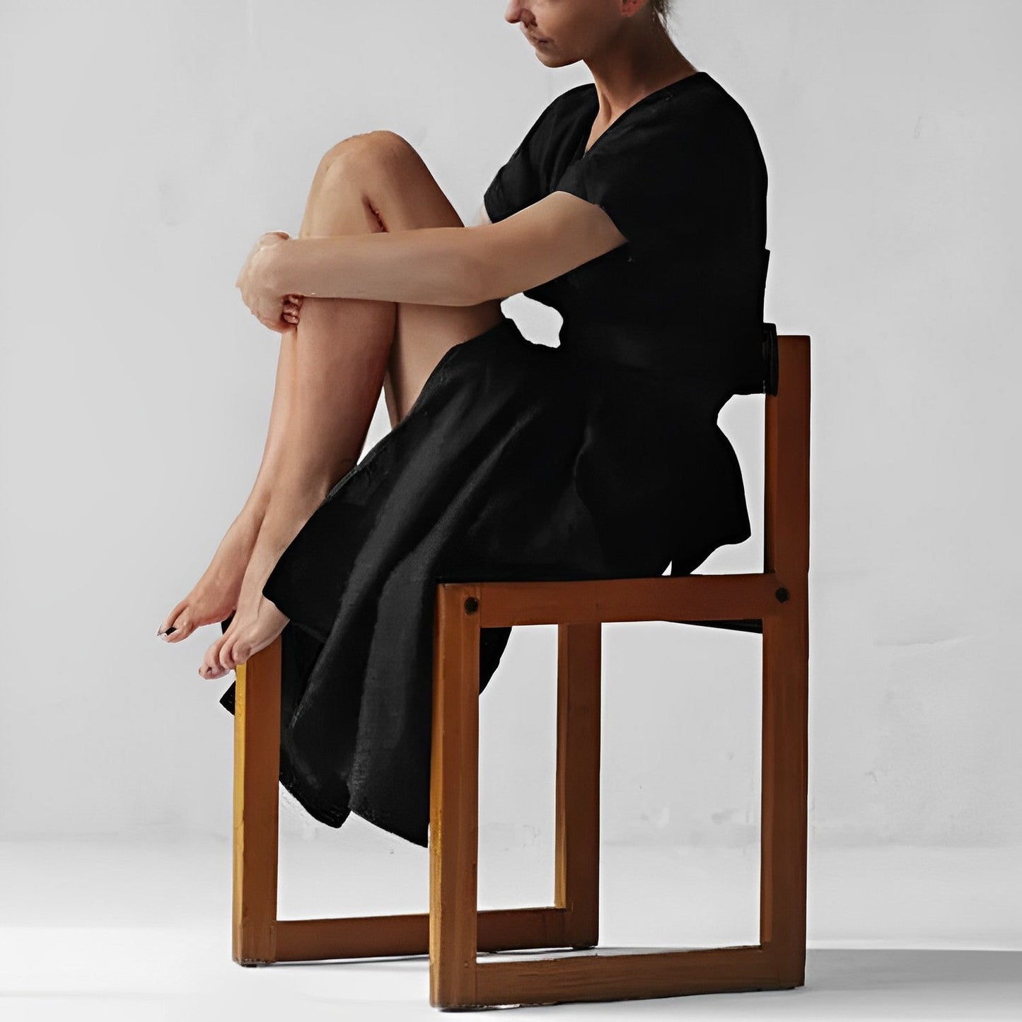 Elegantes Midikleid ILSE mit Gürtel & Seitentaschen