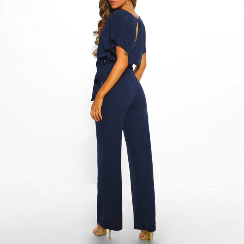 Eleganter Damen-Jumpsuit mit Taillengürtel und weitem Bein – Perfekt für Party, Büro oder Abendanlass