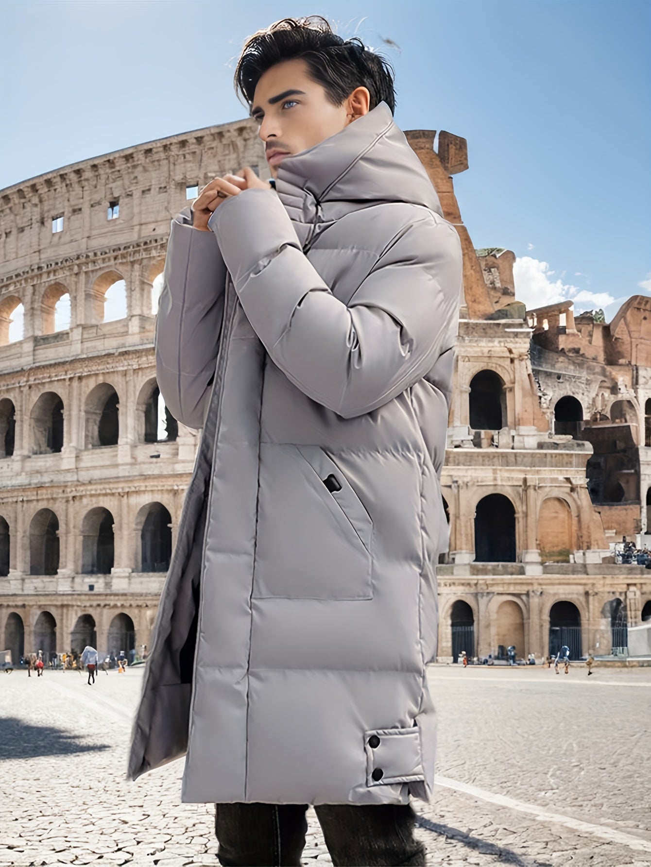 Casual Padded Black Winter Jacket With Hood For Men | Perfect for outdoor activities