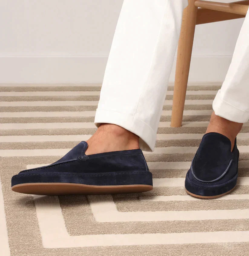 Herren Slipper aus Wildleder – Bequeme Mokassin-Loafer mit weicher Sohle für Freizeit, Business & Alltag