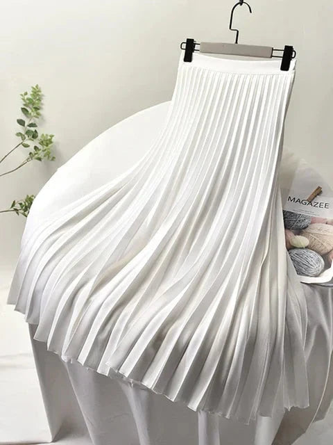 Eleganter Faltenrock Damen – Glänzender Plissee Midirock für Alltag & Anlass