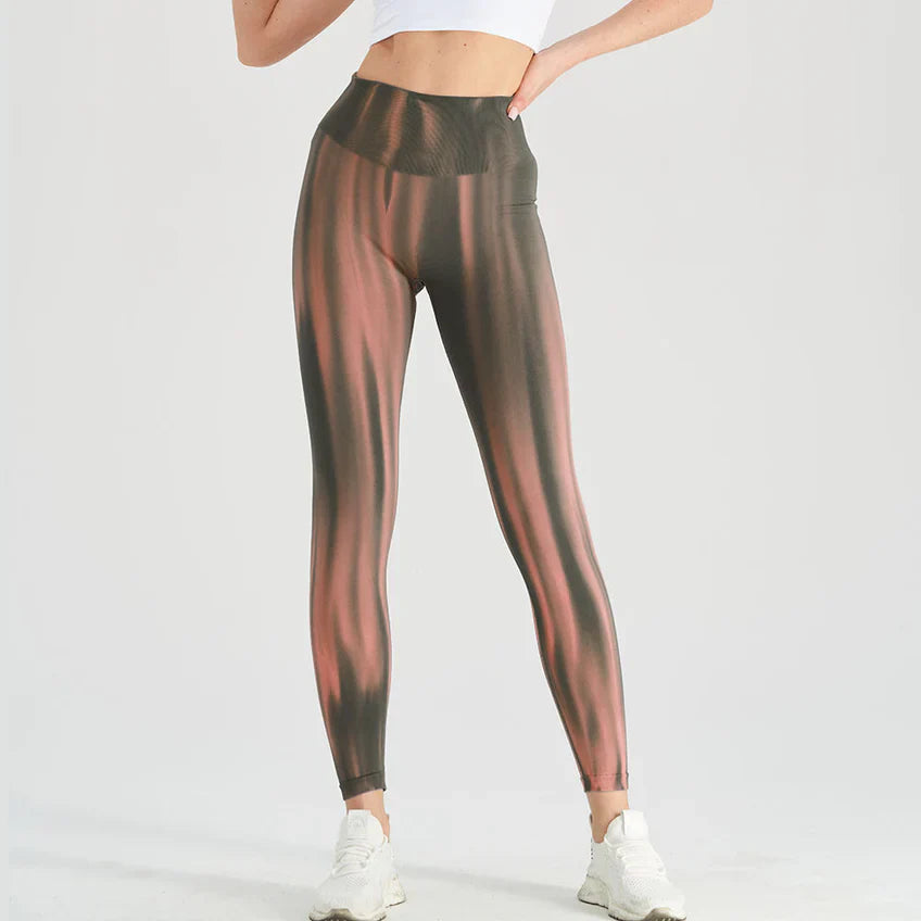 Leggings casual a vita alta con motivo a onde | Perfetti per attività ricreative per donne
