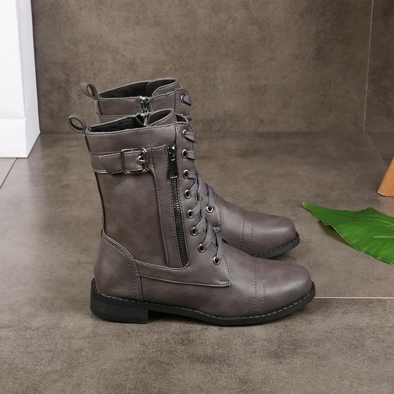 Kunstleder Stiefeletten mit Reißverschluss für Damen | Perfekt für den Alltag