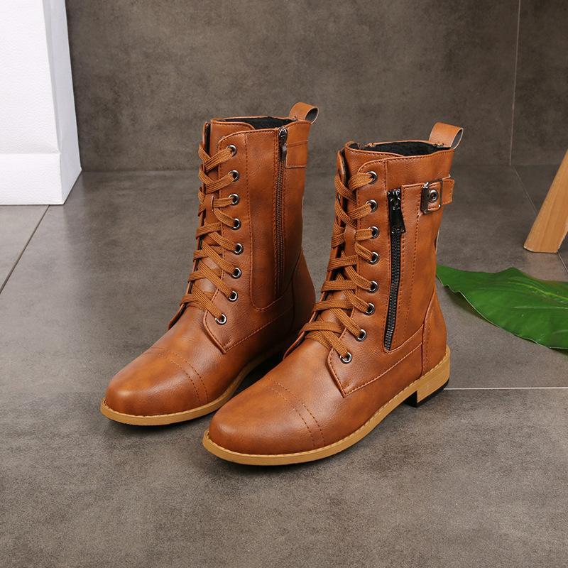 Kunstleder Stiefeletten mit Reißverschluss für Damen | Perfekt für den Alltag