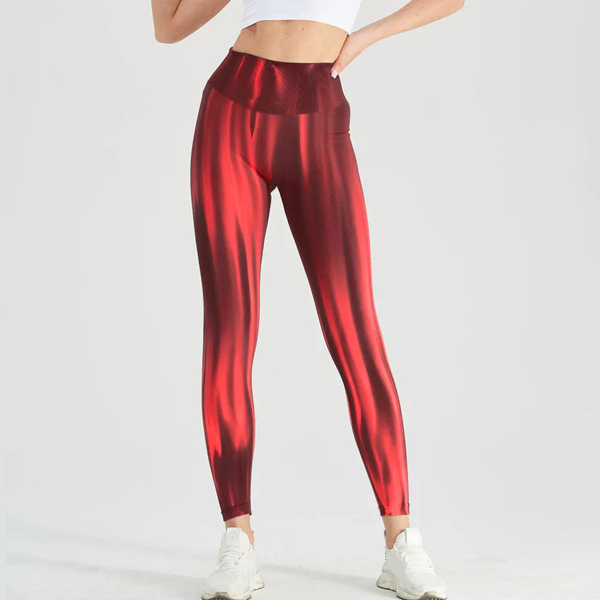 Leggings casual a vita alta con motivo a onde | Perfetti per attività ricreative per donne