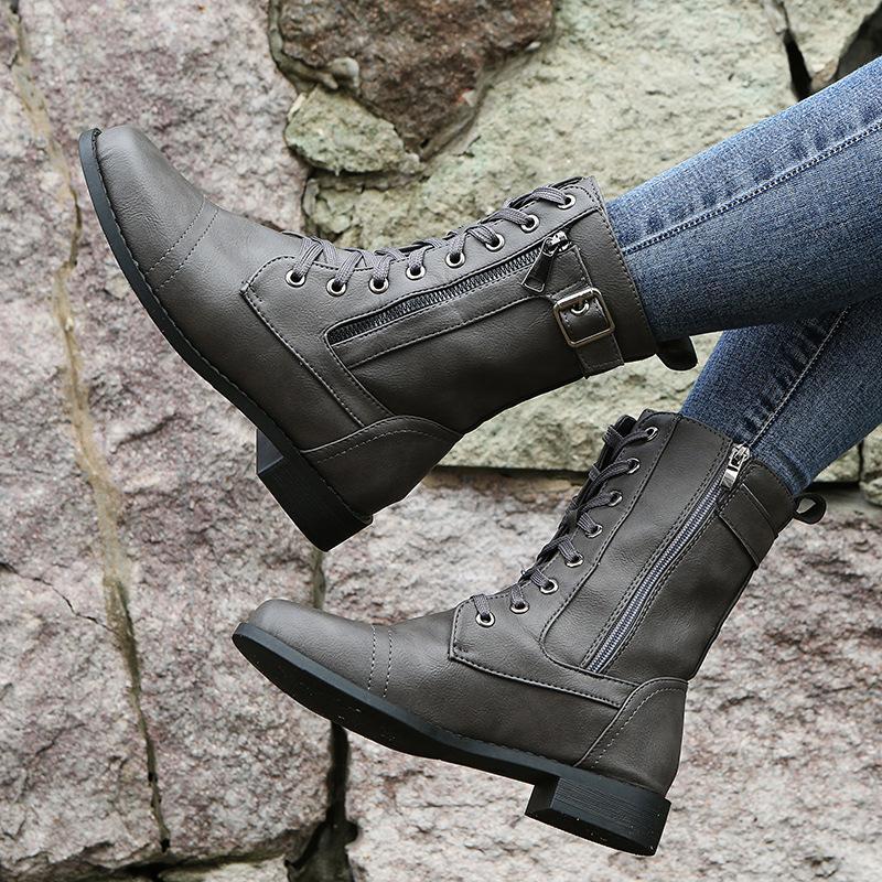 Kunstleder Stiefeletten mit Reißverschluss für Damen | Perfekt für den Alltag