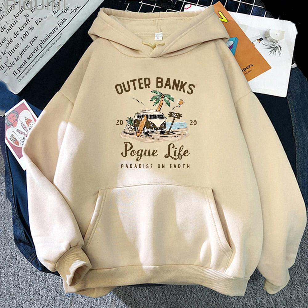 Outer Banks Pogue Life Hoody | Felpa con cappuccio da donna con stampa estetica | Streetwear stile Kpop