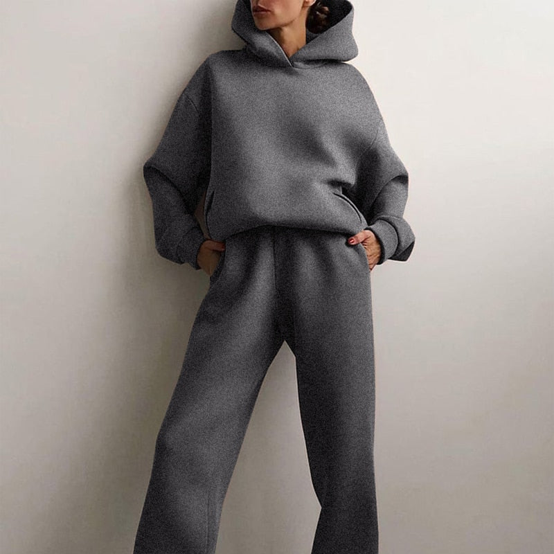 Damen Oversize‑Hoodie & Jogger‑Set mit komfortabler Passform
