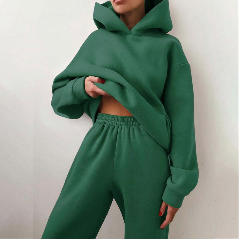 Damen Oversize‑Hoodie & Jogger‑Set mit komfortabler Passform