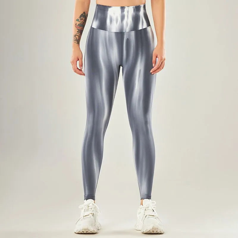 Leggings casual a vita alta con motivo a onde | Perfetti per attività ricreative per donne