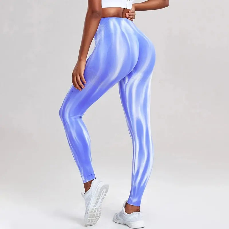 Leggings casual a vita alta con motivo a onde | Perfetti per attività ricreative per donne
