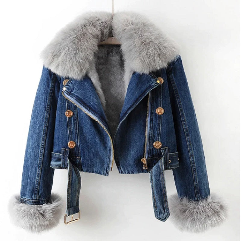Tatiana – Lässige Jeansjacke mit Fell