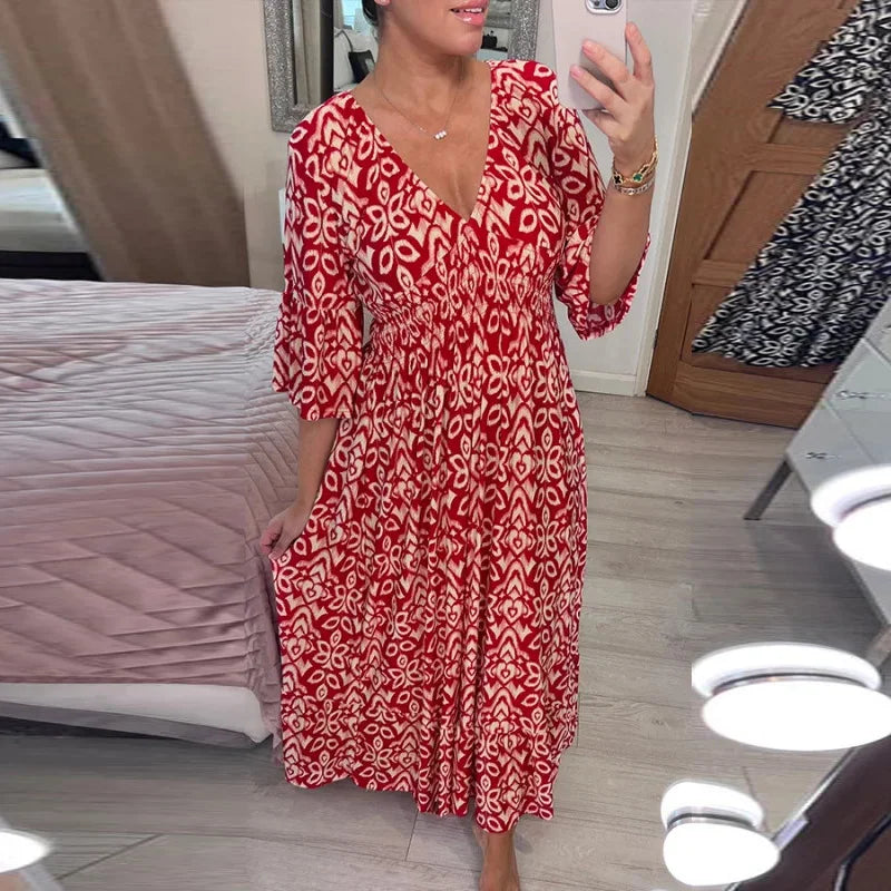 Angela - Elastisches Langes Kleid