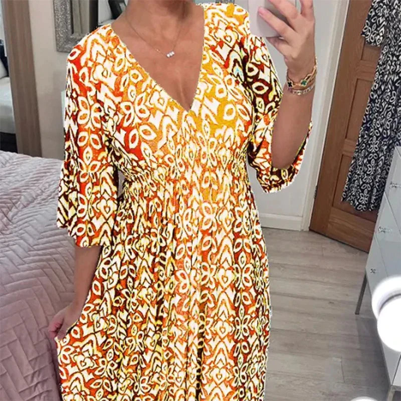 Angela - Elastisches Langes Kleid