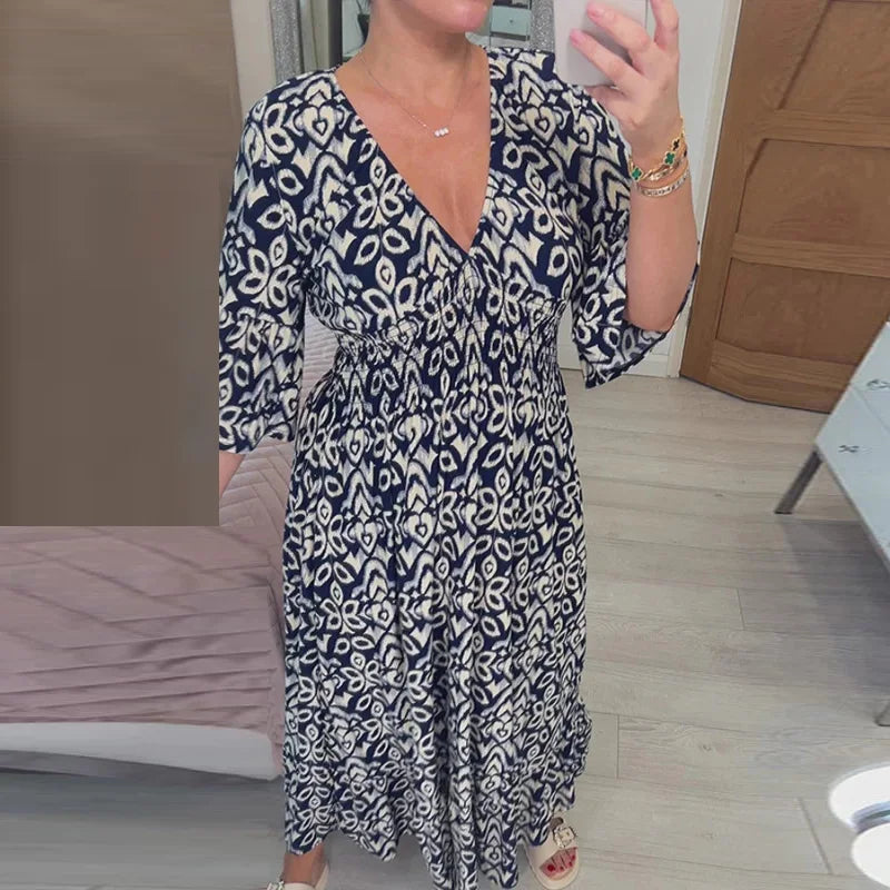 Angela - Elastisches Langes Kleid