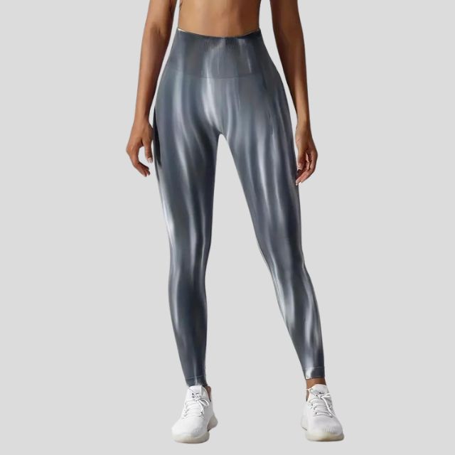 Leggings casual a vita alta con motivo a onde | Perfetti per attività ricreative per donne