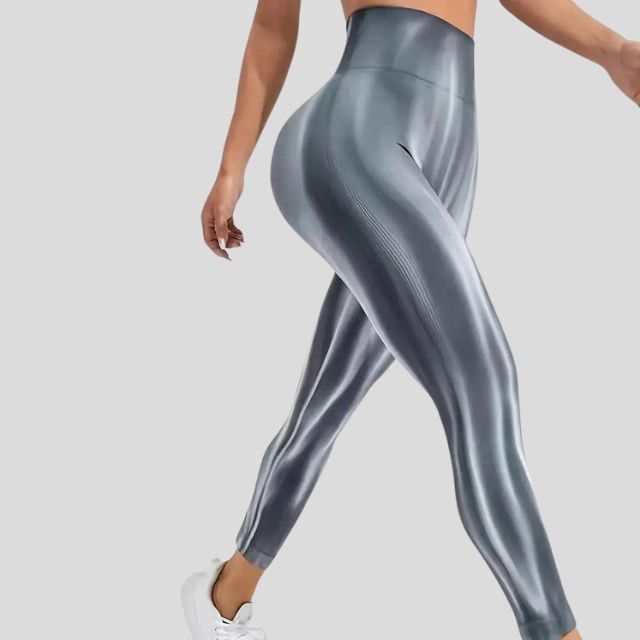 Leggings casual a vita alta con motivo a onde | Perfetti per attività ricreative per donne