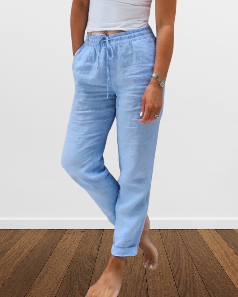 Bertha - Damen Freizeithose aus Baumwolle und Leinen
