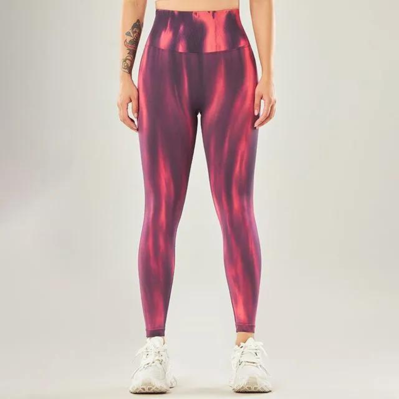 Leggings casual a vita alta con motivo a onde | Perfetti per attività ricreative per donne