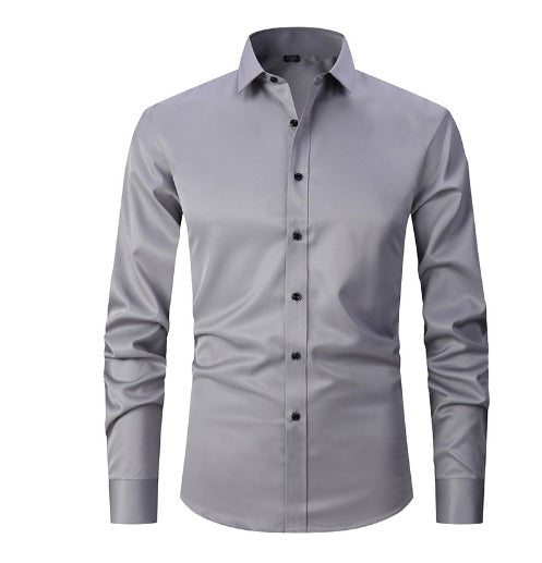 Slim Fit Businesshemd für Herren mit Kontrastknöpfen – Klassisches Langarmhemd für Büro, Anlass & Alltag