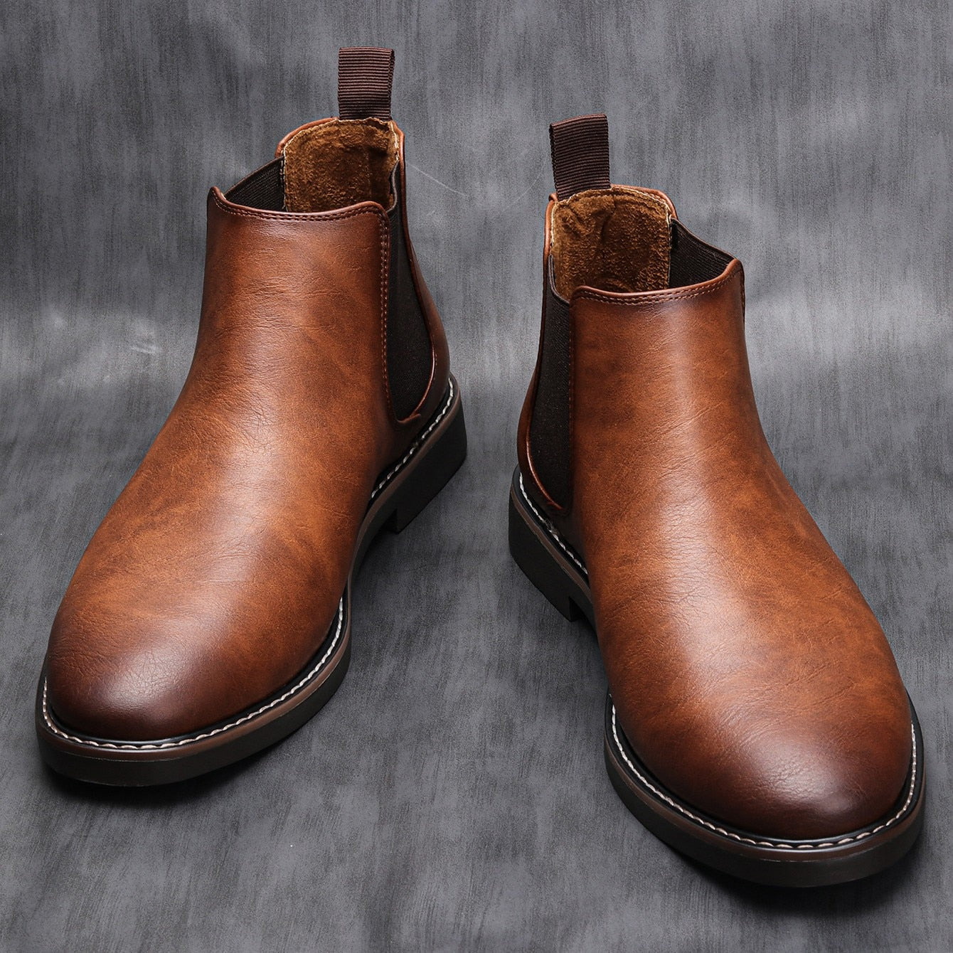 Herren Chelsea Boots im klassischen Look – Rutschfeste Winterstiefeletten mit elastischem Einstieg
