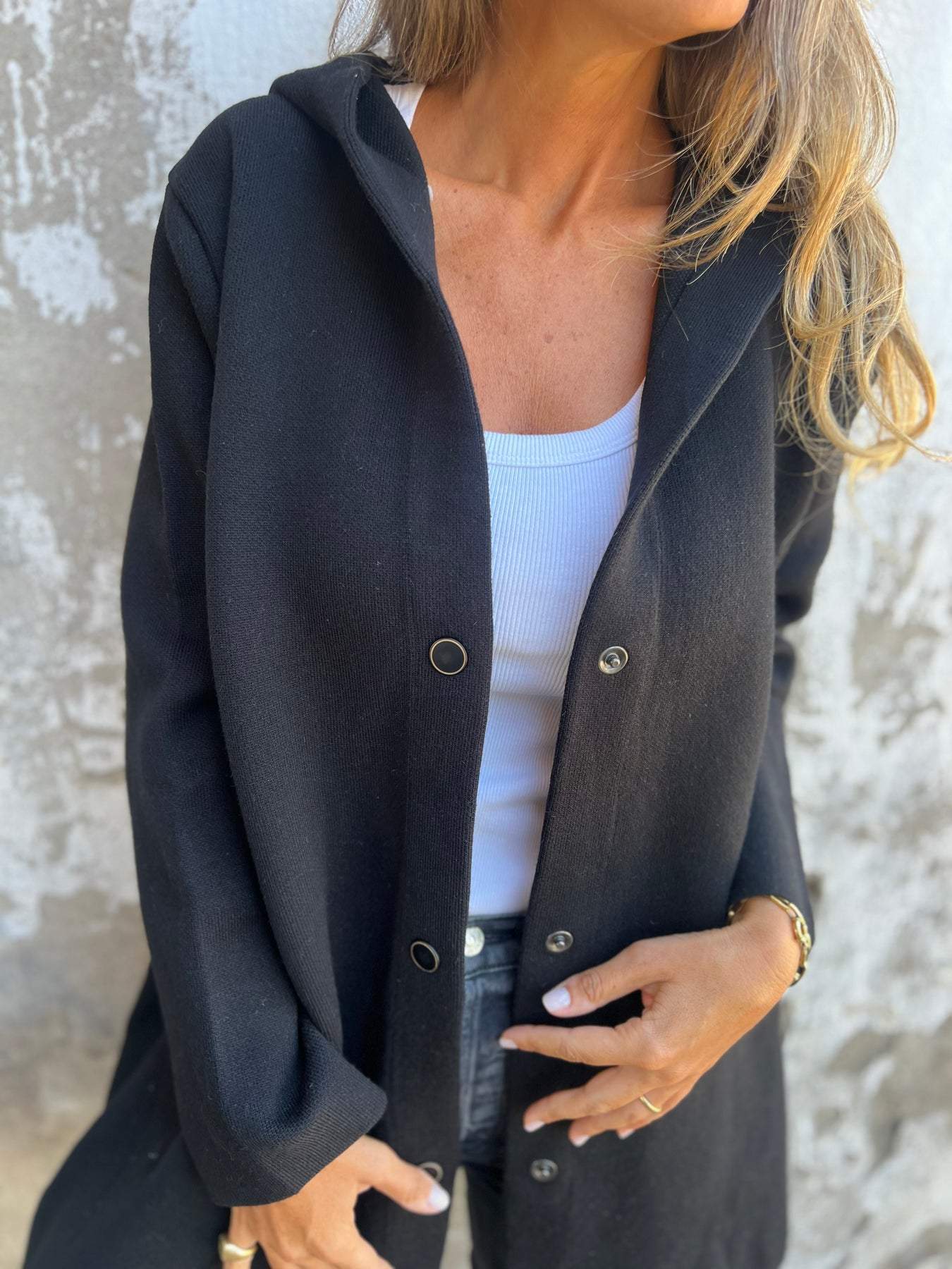 Cari - Casual einreihiger Blazer mit Kapuze