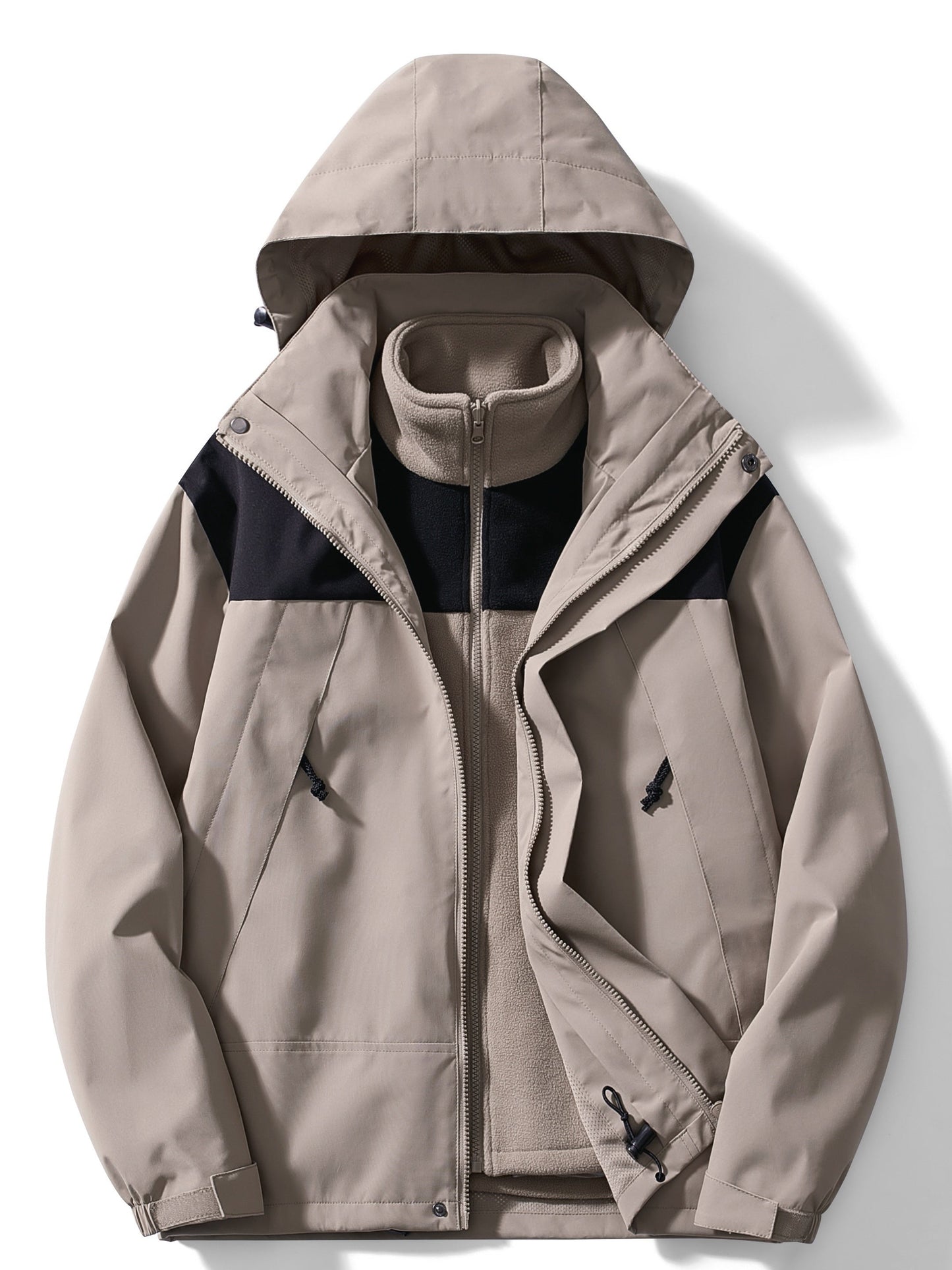 Lässige 3-in-1 Fleece-Winterjacke mit Kapuze für Damen | Perfekt für Outdoor-Aktivitäten