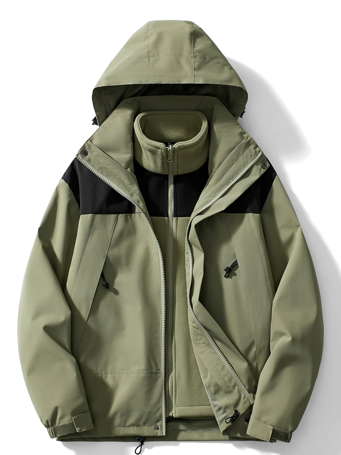 Lässige 3-in-1 Fleece-Winterjacke mit Kapuze für Damen | Perfekt für Outdoor-Aktivitäten