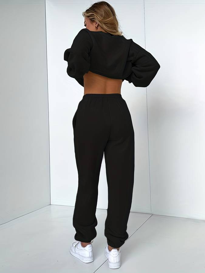 Zweiteiliges Damen-Sweat-Set – Oversized Pullover & Jogginghose in Pink für Lounge & Streetstyle
