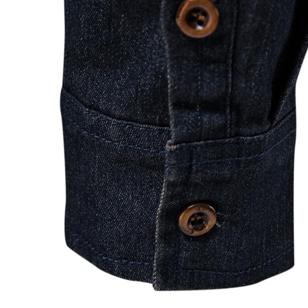 Marcellus - Lässiges Denim-Hemd - Klassisch - Vielseitiges Design - Ideal für die Arbeit für Herren