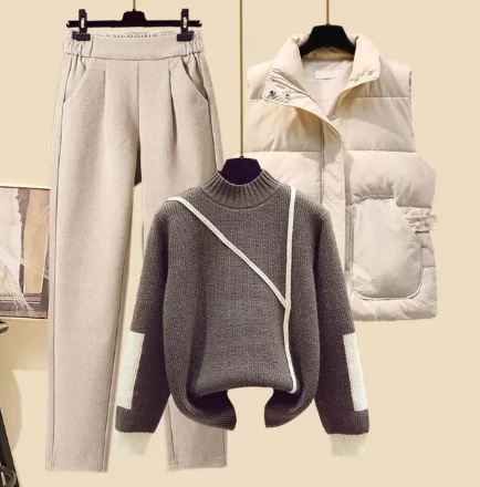 Elegantes 3-teiliges Set: Hose, Weste und Pullover – Komfort trifft Stil