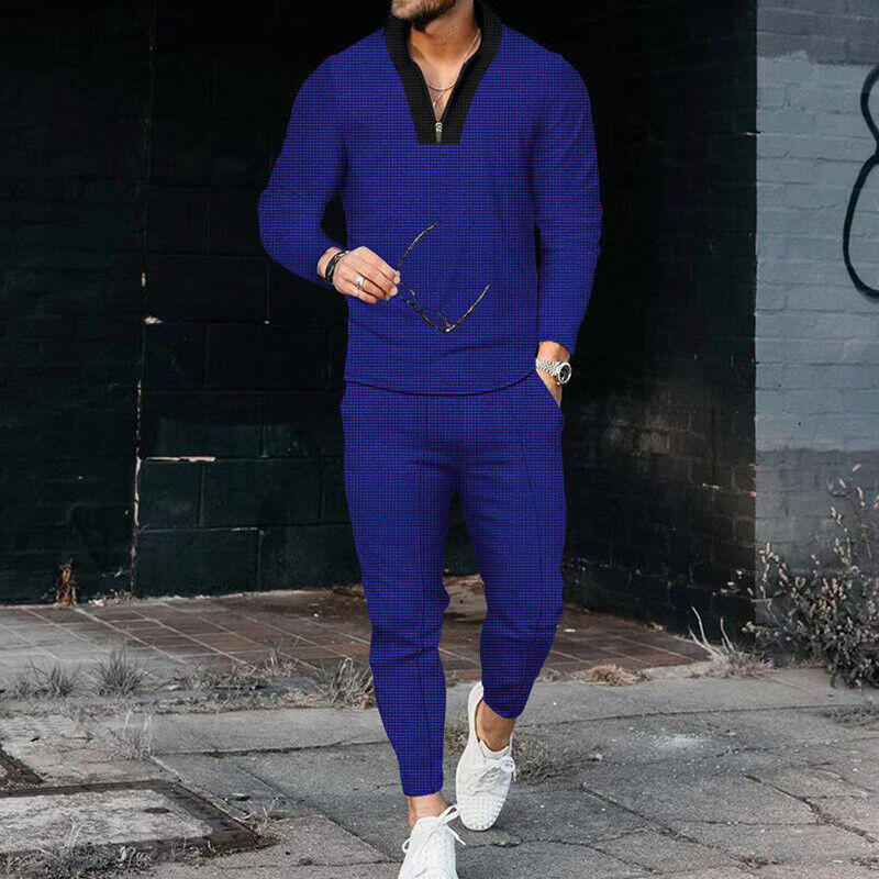 2-teiliges Herren Set – Stylisches Freizeit-Outfit mit Stehkragen & Slim Fit Joggerhose
