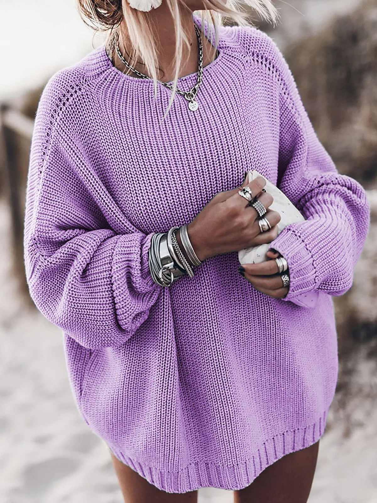 Oversize Strickpullover Damen – Lockerer Grobstrick für Herbst & Winter