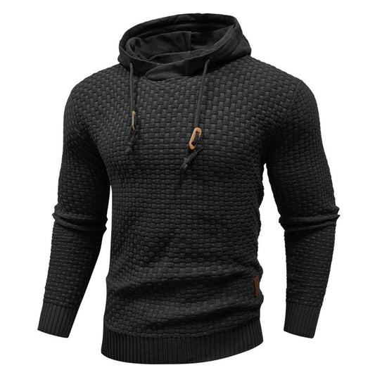 Maglione con cappuccio lavorato a maglia