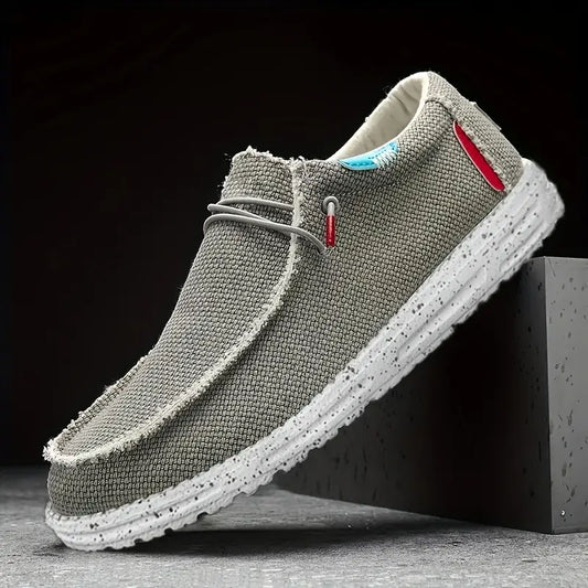 Herren Slip-On Freizeitschuhe – Bequeme Leinen Mokassins mit Leichter Sohle