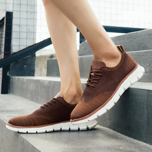 Herren Sneaker im Oxford-Design – Atmungsaktive Freizeitschuhe mit Knit-Obermaterial & flexibler Sohle