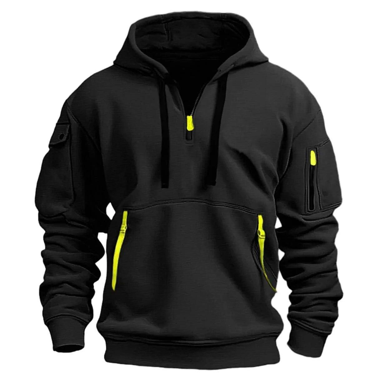 Bluza z kapturem na pół zamka