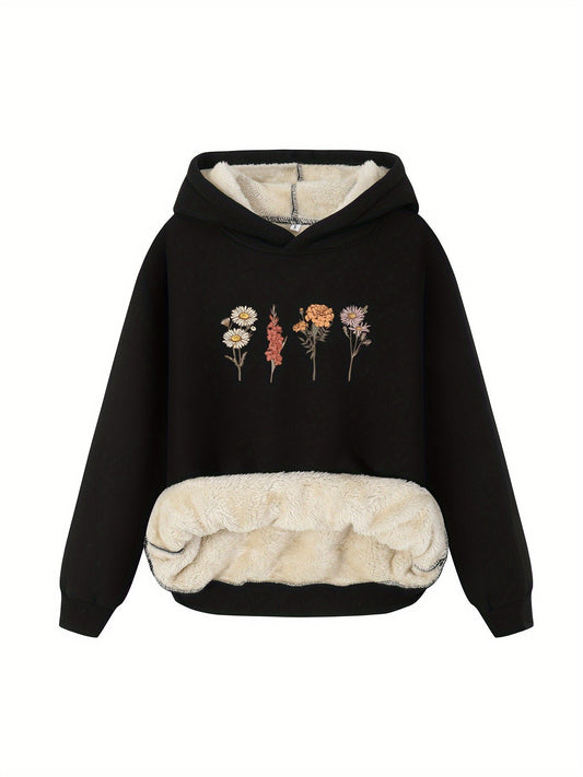 Lässiger Fleece Pullover Hoodie mit Kapuze für Damen | Perfekt für den Alltag