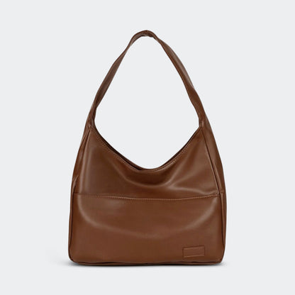 Minimalistische Schultertasche aus veganem Leder – Retro Hobo Bag für Damen