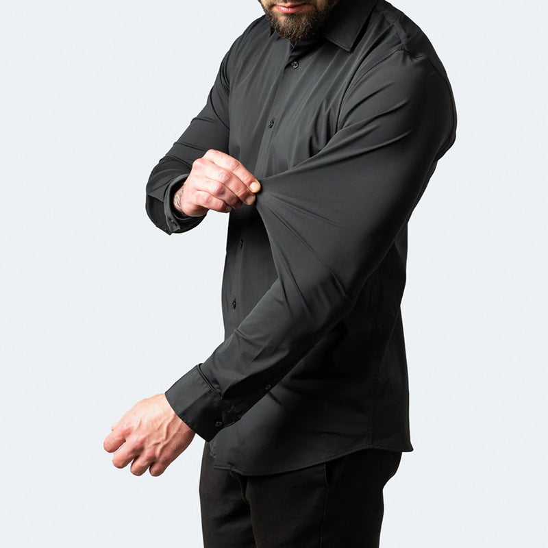 Slim Fit Businesshemd für Herren mit Kontrastknöpfen – Klassisches Langarmhemd für Büro, Anlass & Alltag