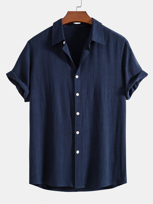 Old Money Style Sommer leinen kurzärmliges polo hemd für Herren