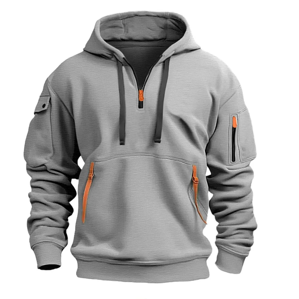 Bluza z kapturem na pół zamka