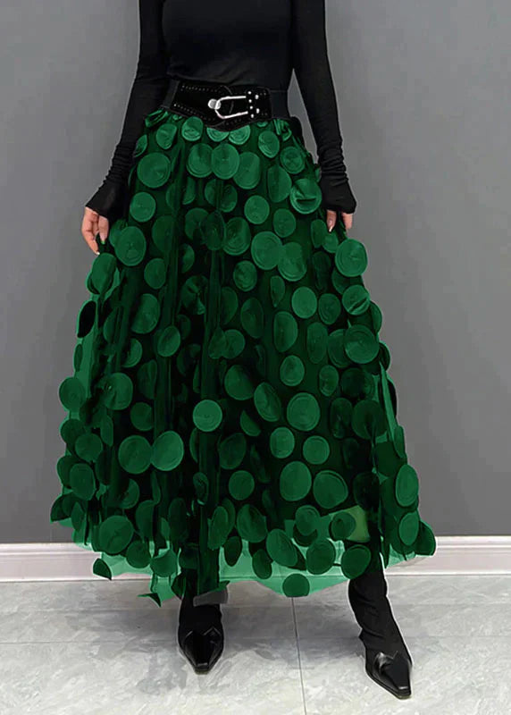 Ausgefallener Maxirock mit 3D-Applikationen & Tüll-Lagen – Statement Rock für Fashion Events, Streetstyle & besondere Anlässe